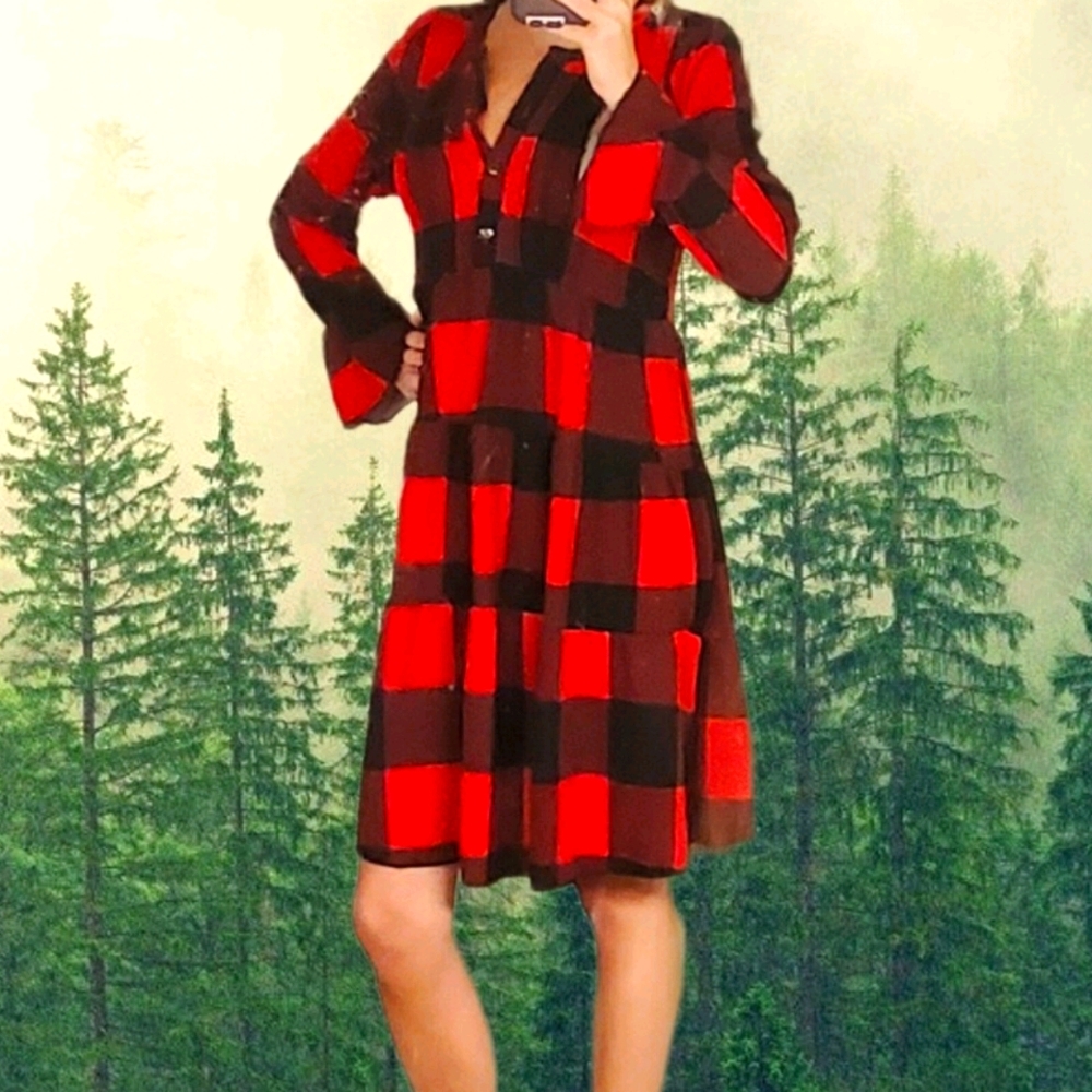 🆕️ Red Buffalo Check Tunic Dress (NEVER WORN)